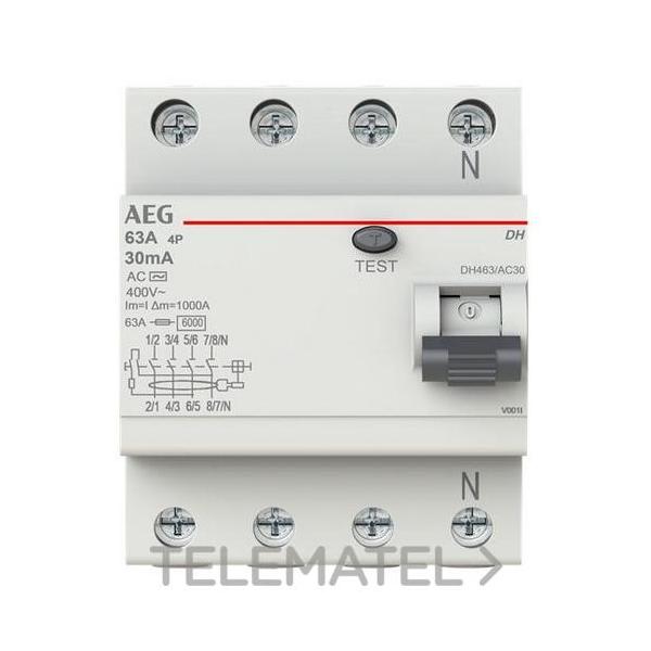 INTERRUPTOR DIFERENCIAL DH 4P 63A 30mA AC