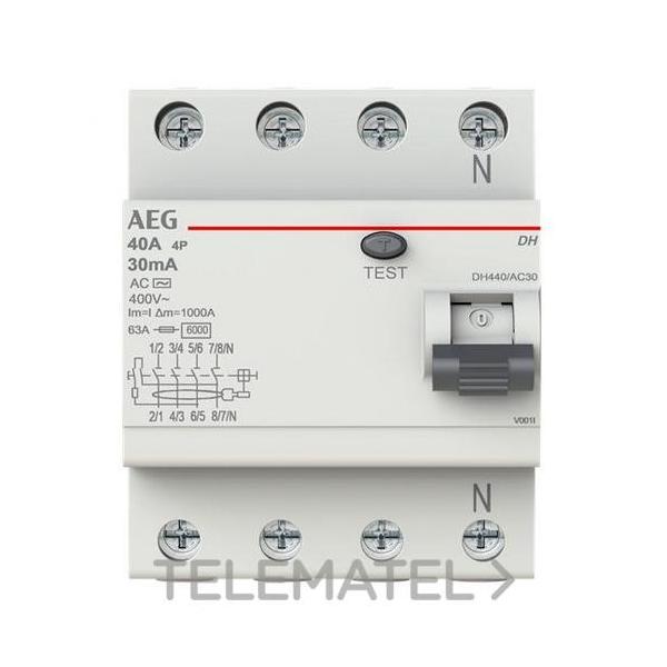 INTERRUPTOR DIFERENCIAL DH 4P 40A 30mA AC