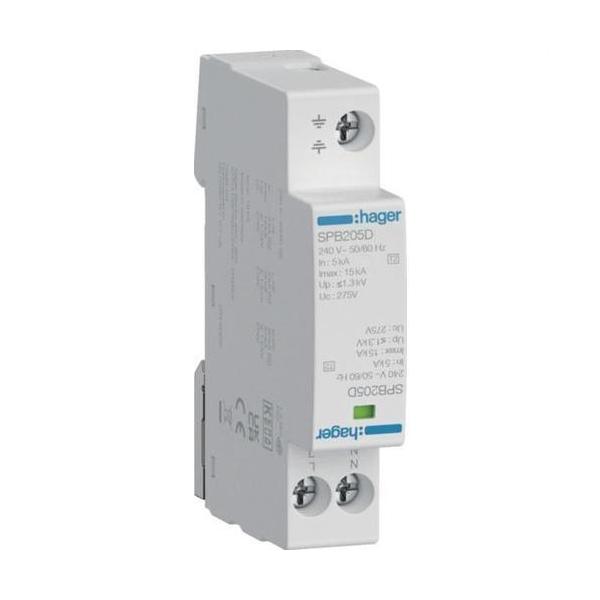 LIMITADOR DE SOBRETENSIÓN MONOBLOC TIPO 2 1P+N 15 KA 275V