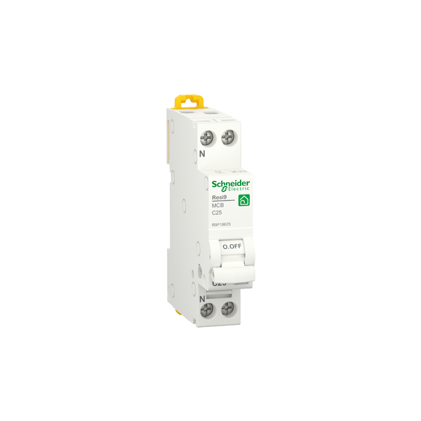 Interruptor Magnetotérmico estrecho, DPN Resi9, 1P+N, 25A, curva C, 6000A