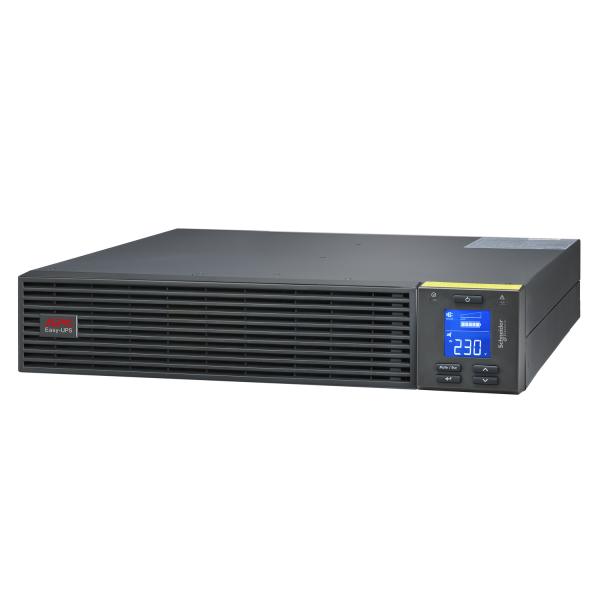 Unidad Easy UPS On-Line de APC, 2.000 VA 1.800 W, montaje en rack de 2U, 230 V, 4 tomas IEC C13, ranura para tarjeta inteligente, LCD, kit de rieles W
