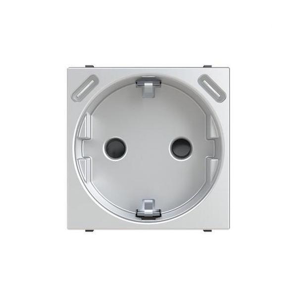 BASE DE ENCHUFE SCHUKO +USB-C+C - 2 MÓDULOS PLATA