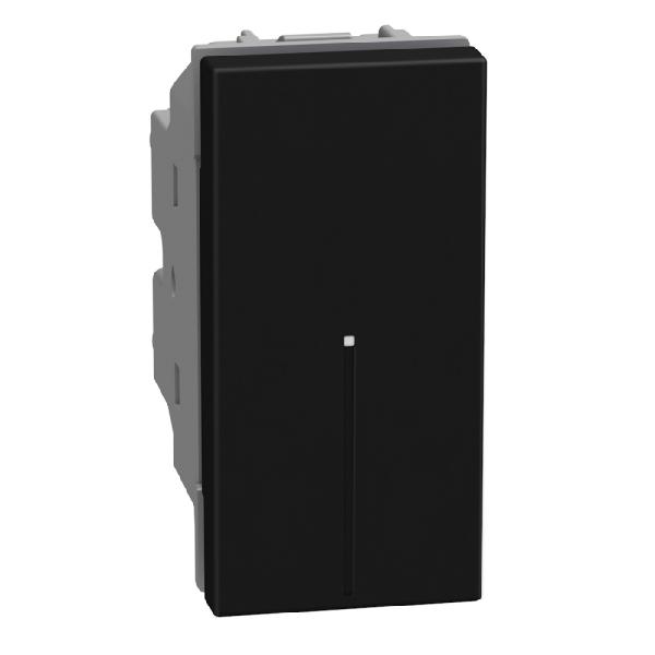 Pulsador axial Light Now iluminable - 10 A-250 V~ - 1 módulo - Dark