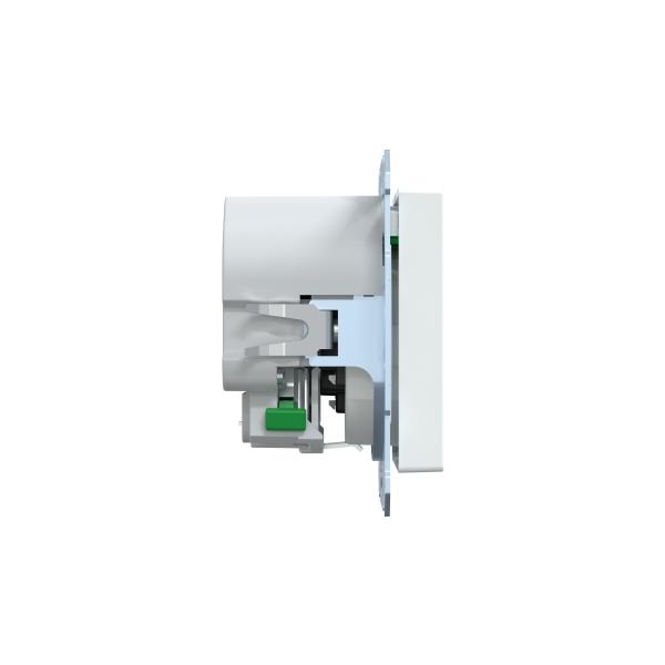 Enchufe + Cargador USB A+C, System M, 2P + E, 16A, conexión rápida, Blanco Activo Antibacteriano