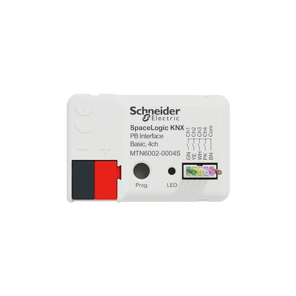 Interfaz de pulsador Básico, Spacelogic knx, Secure, 4 canales, blanco