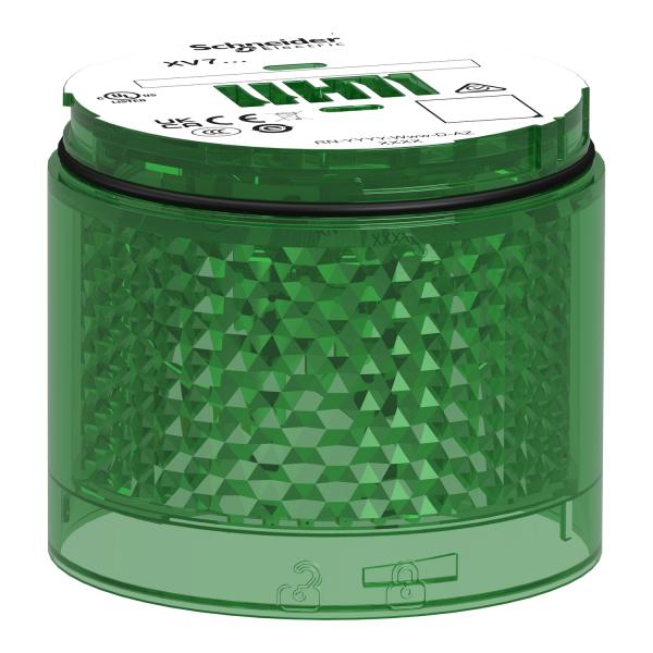 Unidad luminosa, Harmony XVB7, verde, Ø70mm, intermitente, lente de color