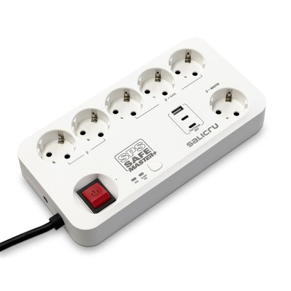 Regleta Salicru SPS SAFE MASTER+ - Protectores eléctricos activos de última generación (6 Tomas Schuko)