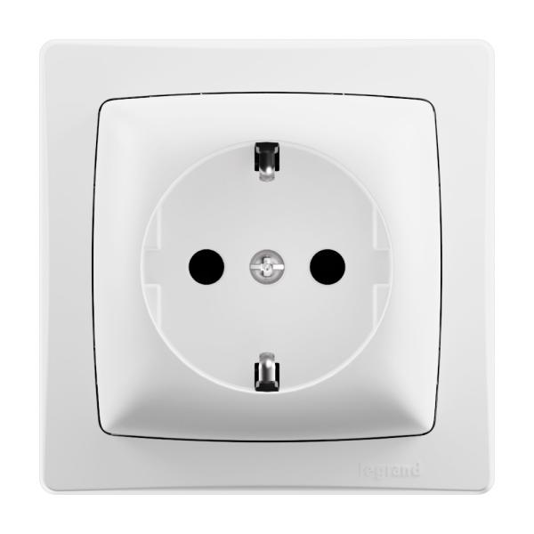 Base 2P+T obturador de protección - Oteo - 16A/230V - monobloc - Blanco