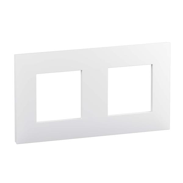 Placa embellecedora Valena Next de 2 elementos de color blanco