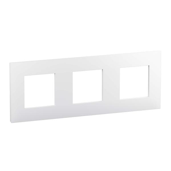 Placa embellecedora Valena Next de 3 elementos de color blanco