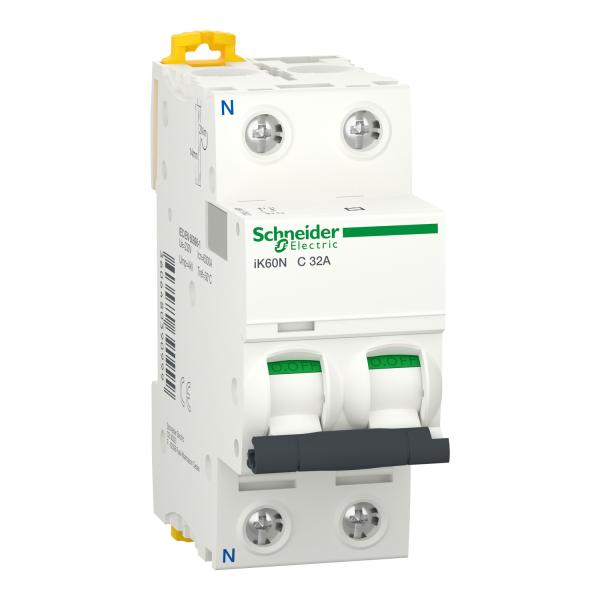 Interruptor magnetotérmico, Acti9 iK60, 1P+N, 32A, Curva C, 6kA